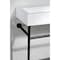 Kingston Brass 39 Porcelain Console Sink with Stainless Steel Legs 8 Centers, WhiteMatte Black VPB3917W0ST - alternate 4